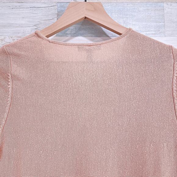 Eileen Fisher Tencel Silk Blend Crewneck Sweater Pink Longline Lyocell Womens XS - Picture 4 of 6